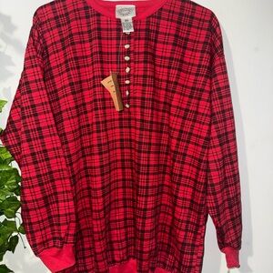 Red and Black Plaid Long Sleeve Top